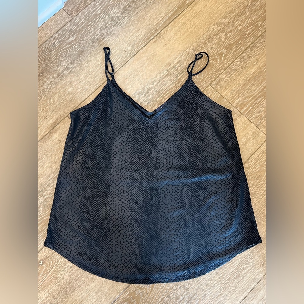NWT Elegant Black Embossed Snake Skin Camisole
